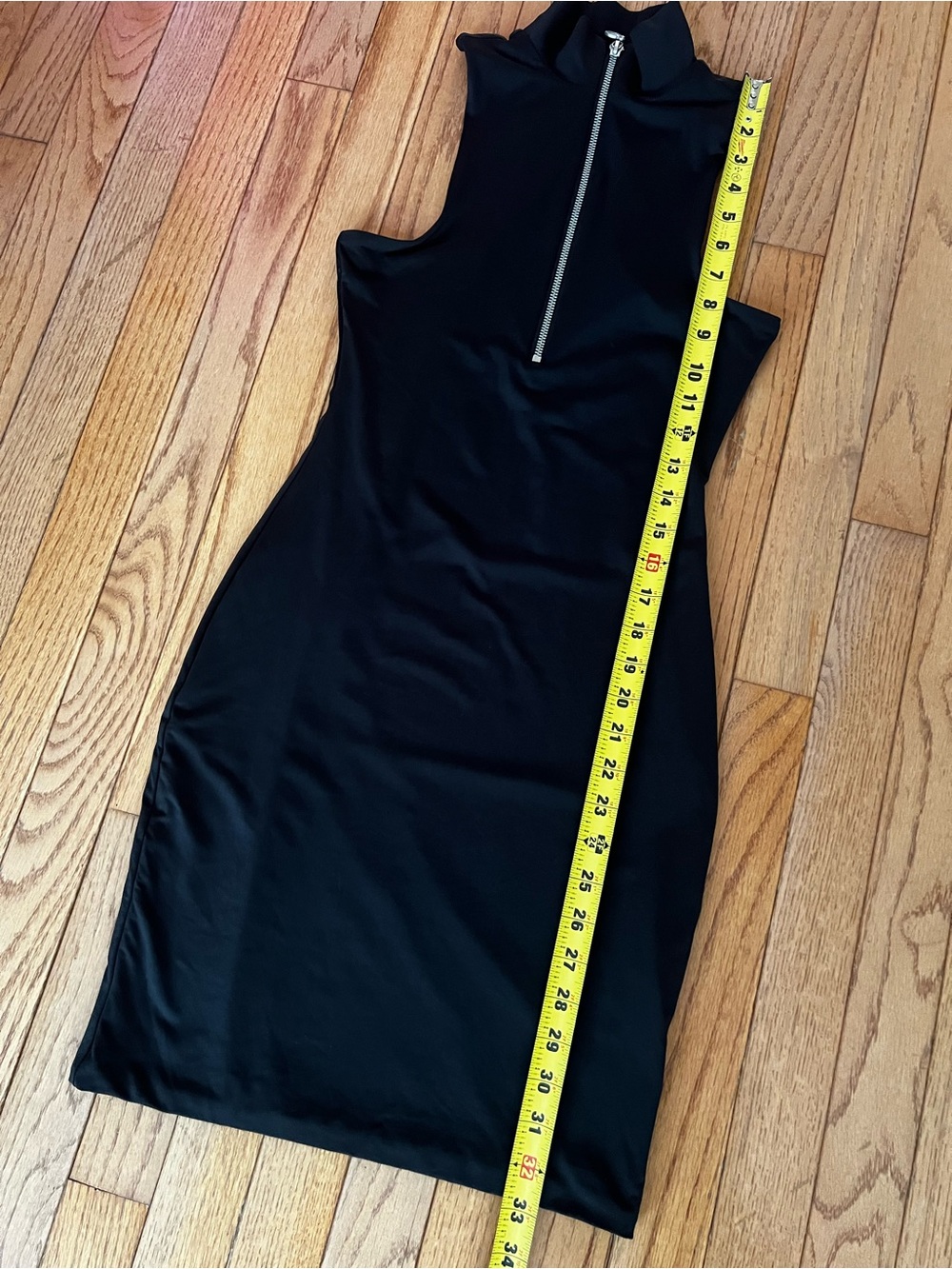 Meshki Fiona Black Sleeveless Zip Front Mini Dress - Picture 11 of 13